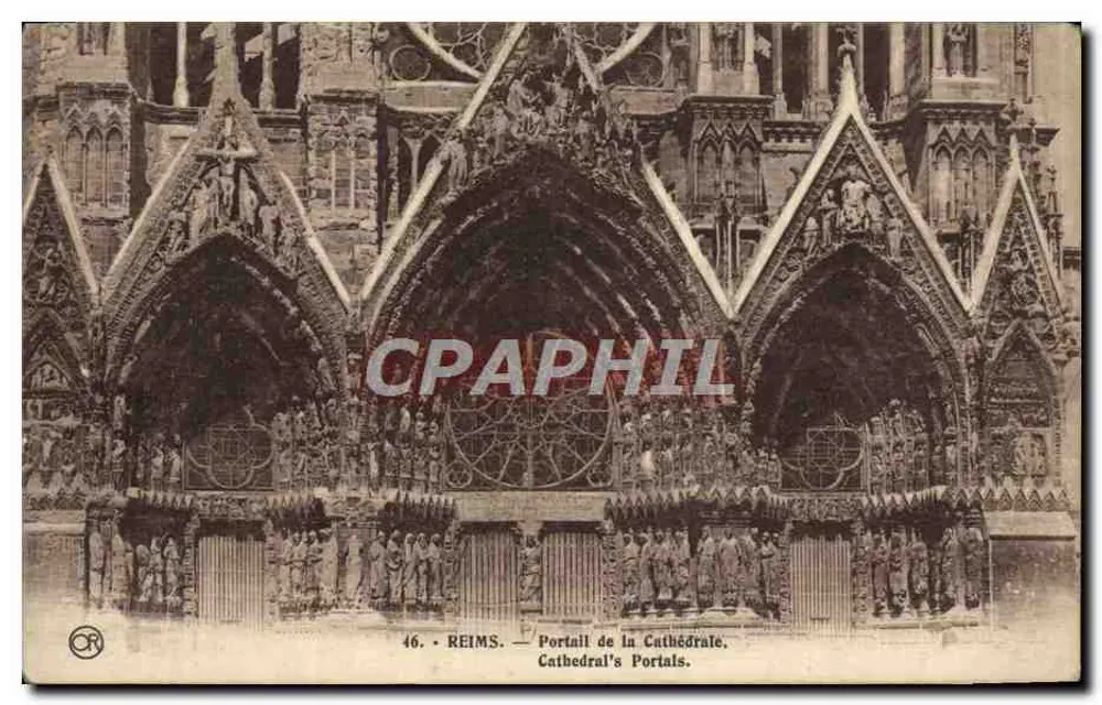 Reims — Portal da Catedral — Edições OR Ch. Brachet - Frente