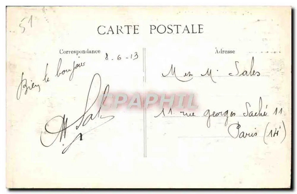 Reims — A Catedral — Editor não identificado, n° de série 139 - Verso
