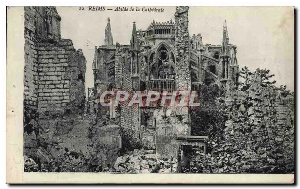 Reims — Abside della Cattedrale — A. Sarrame, Sède - Recto