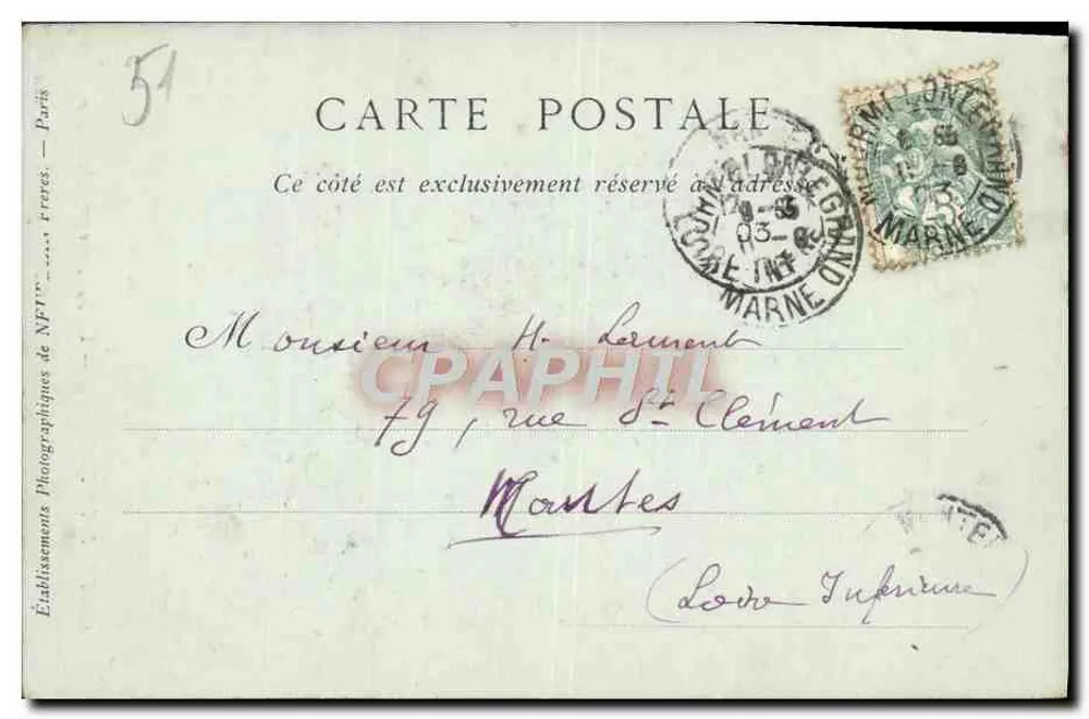 KATHEDRALE VON REIMS — Die Nave, Aufnahme vom Chor — Collections ND Phot - Rückseite