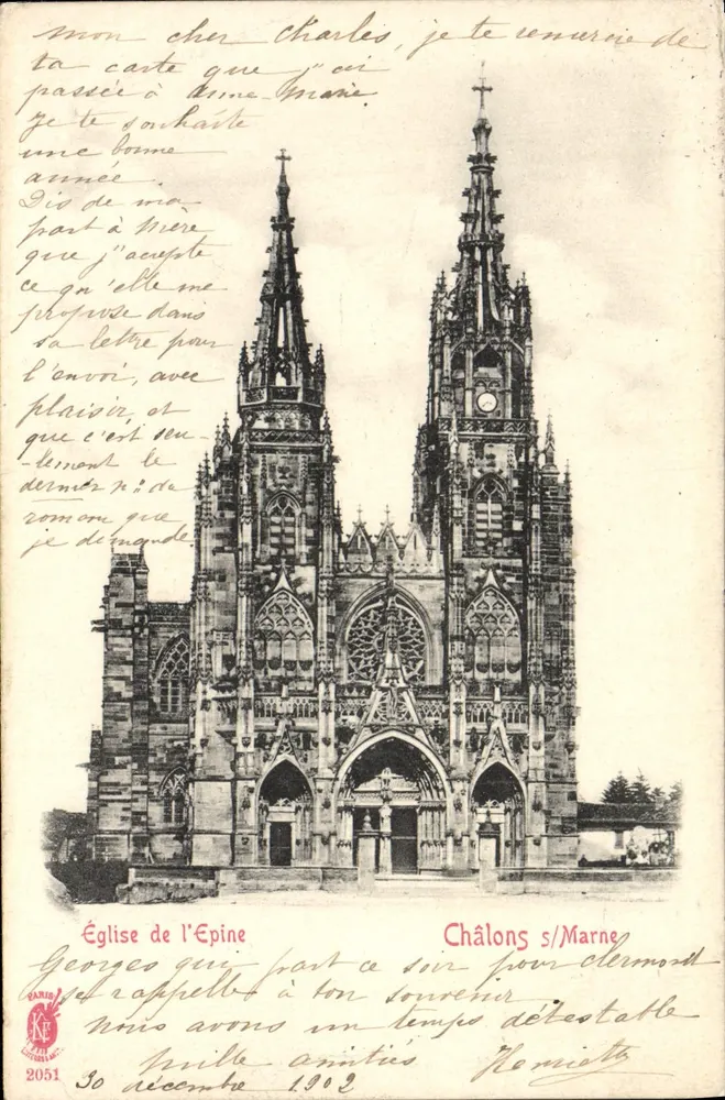 Igreja da Epine — Châlons-sur-Marne — editor Paris, n° 2051 - Frente