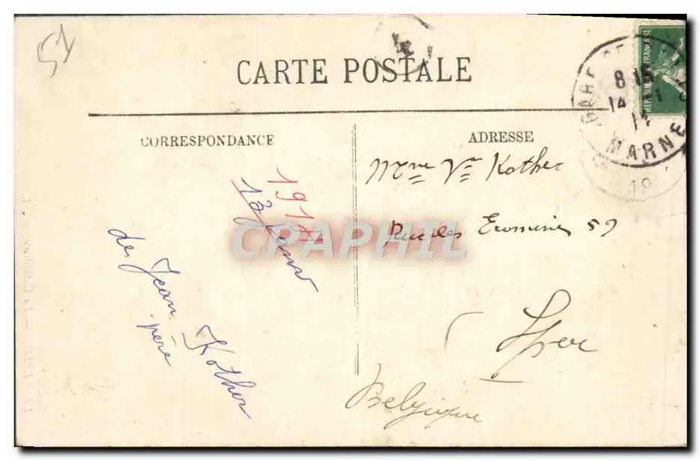 Reims — A Catedral — L.L. n°97 - Verso