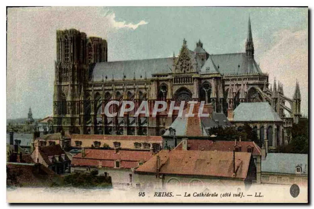 Reims — A Catedral (lado sul) — LL - Frente