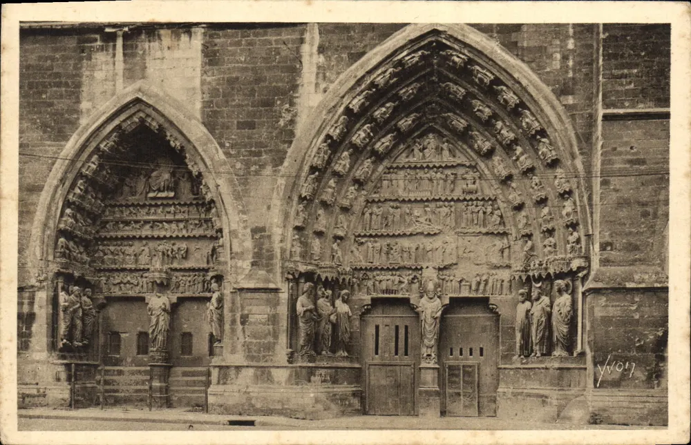 Reims — Nordportal der Kathedrale — Yvon - Vorderseite