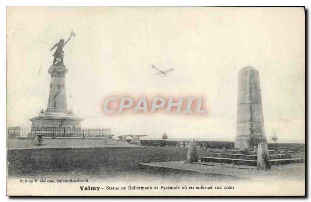 Valmy - Statue von Kellermann und Pyramide, in der sein Herz eingeschlossen ist — Edition R. Moisson, Sainte-Ménéhould - Vorderseite
