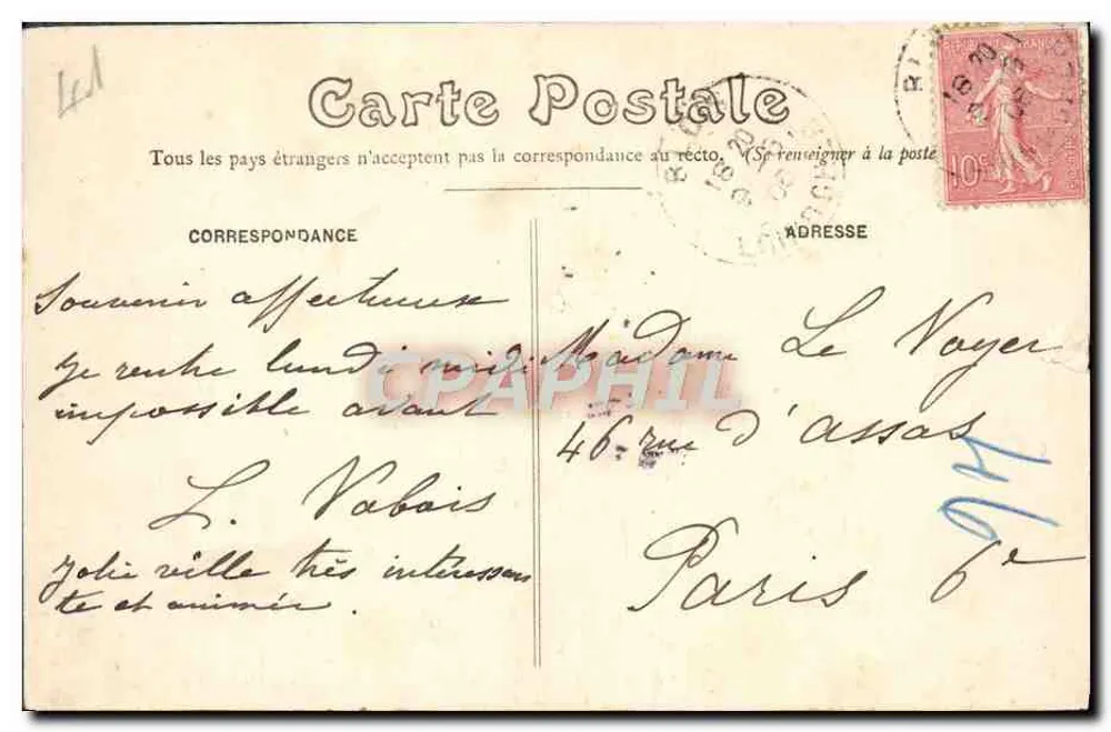 Blois — Praça Victor-Hugo — Estátua de Augustin Thierry - Verso