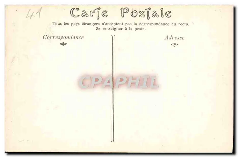 Castelo de CHEVERNY — Fachaça principal — Editor não identificado, n° de série 300 - Verso