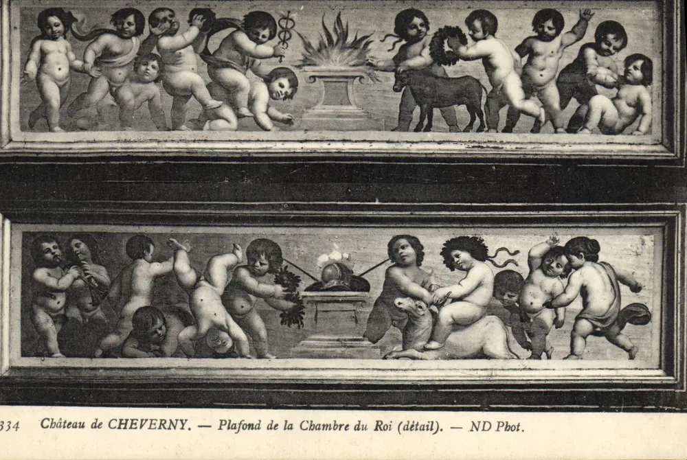 Schloss CHEVERNY — Decke des Königszimmers (detail) — ND Pbot. - Vorderseite