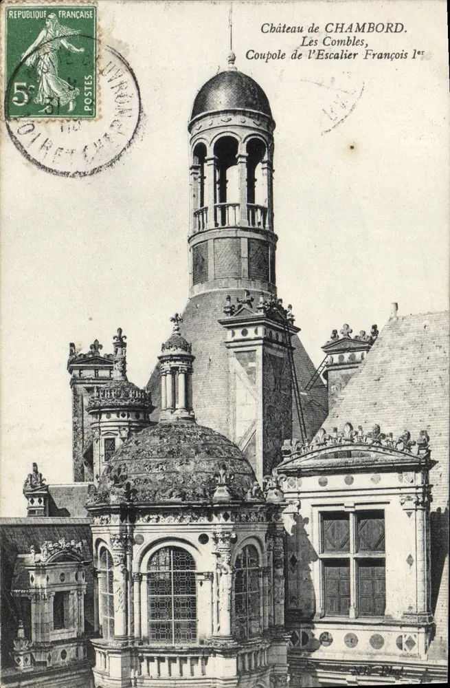 Schloss CHAMBORD — Kuppel der Treppe François Ier — unbekannter Verleger - Vorderseite