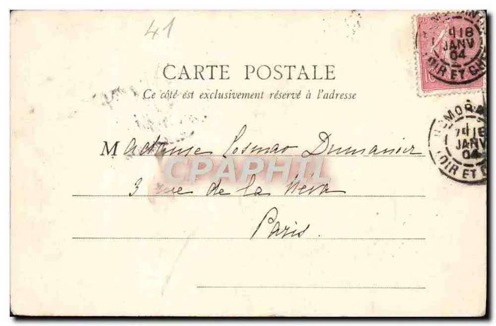 Romorantin — O Hotel de Ville — B.E. Paris, n° 369 - Verso