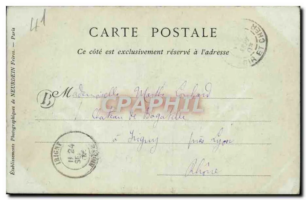 Blois — Die Terrasse des Bischofssitzes und das Tal der Loire — G. H. Phot. - Rückseite