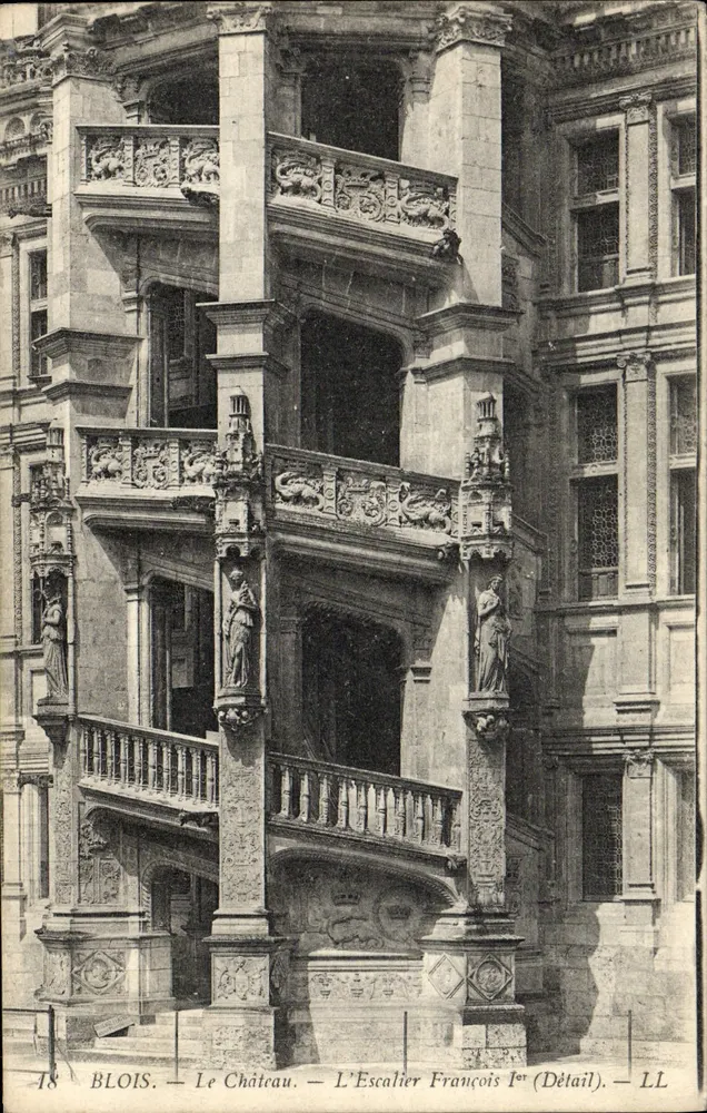 Blois — Das Schloss — Die Treppe von François I (Detail) — LL - Vorderseite
