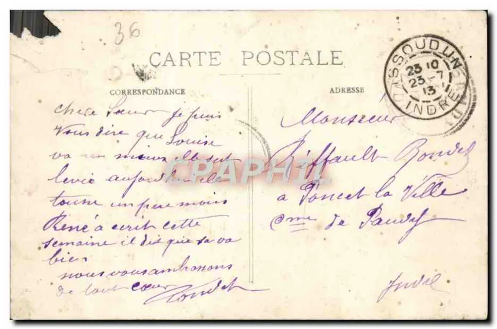 Issoudun — Place des Marchés — éditeur IMPRIMÉ SUR LA CARTE - Verso