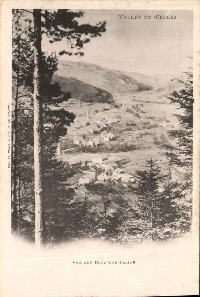 Vallée de Celles — Vue sur Raon-sur-Plaine — Impr. Ad. Welick, N° 701 - Vorderseite