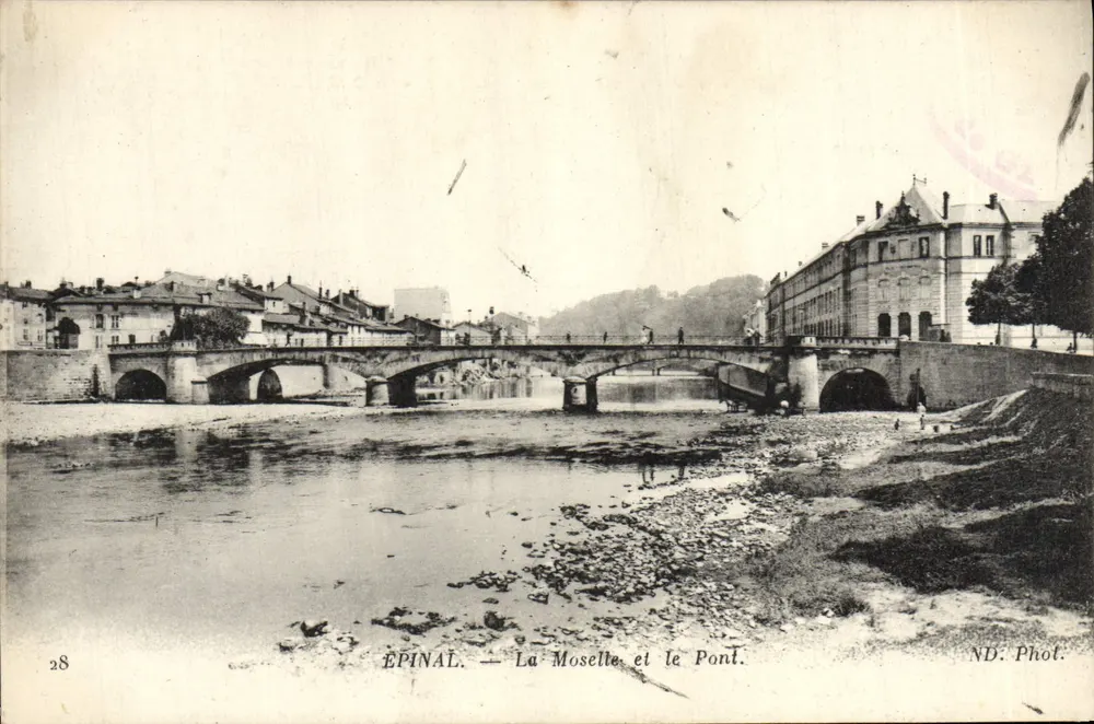 Épinal — De Moselle en de Brug — ND. Fot. - Voorkant