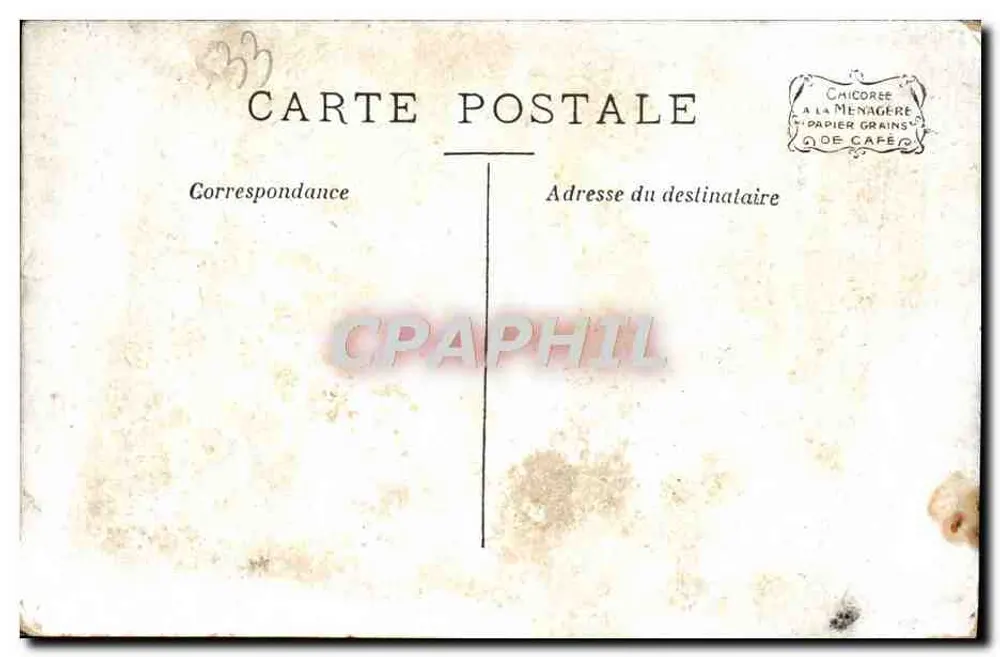 Bordeaux - Prefeitura (Lado dos Jardins) — vista da fachada com fonte — editor PIERREN J. n° 812 - Verso