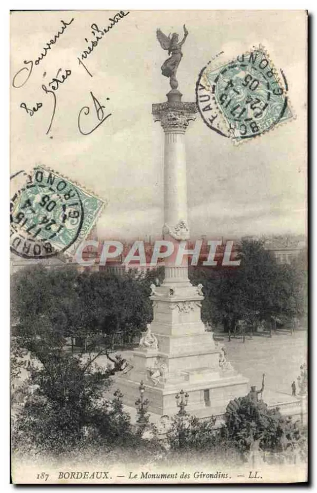Bordeaux — Monument dos Girondinos — LL. — 187 - Frente