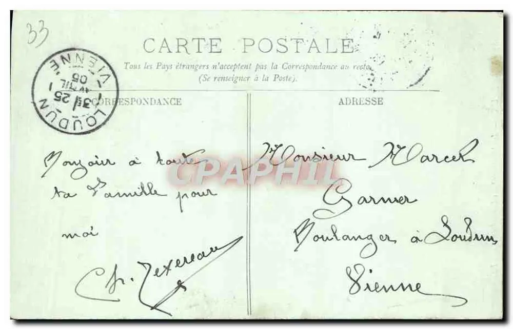 Bordeaux — Monument dos Girondinos — LL. — 187 - Verso