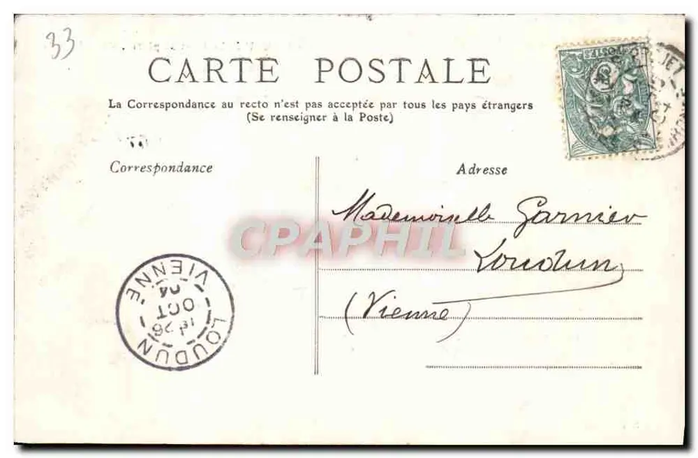 Bordeaux - O Ponte de Pedra, Vista geral — editor L. Béguin, n° 77 - Verso
