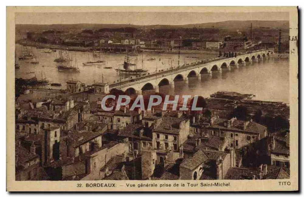 Bordeaux — Allgemeiner Blick vom Turm Saint-Michel — TITO n°32 - Vorderseite