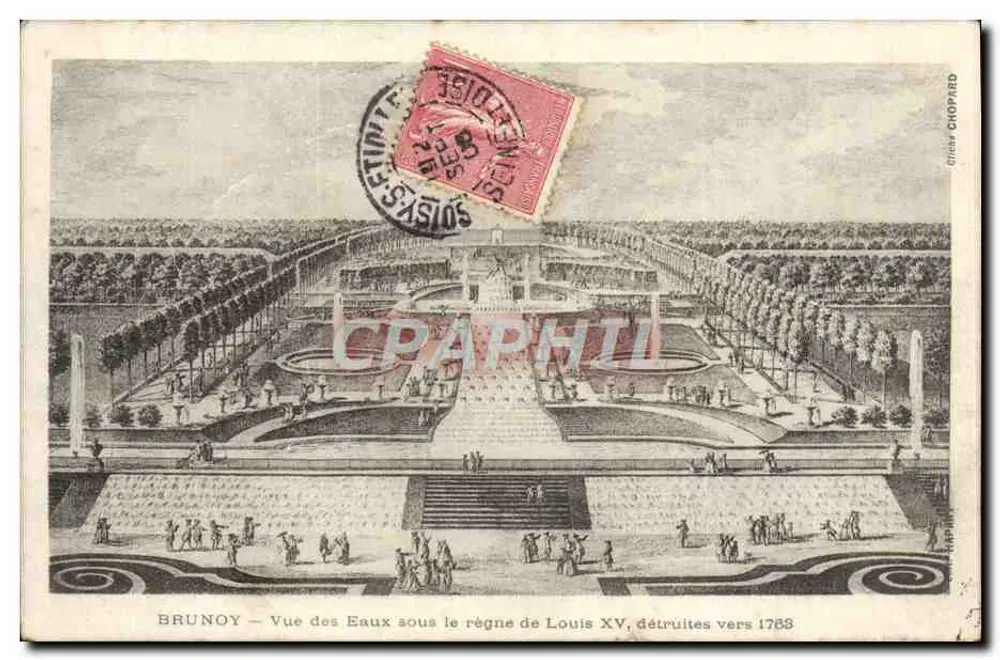 Brunoy — Ansicht der Wasser unter der Herrschaft Ludwigs XV, zerstört um 1768 — Chopard - Vorderseite