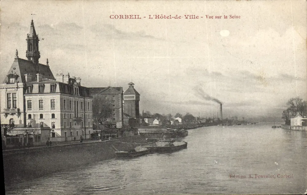 Corbeil - Das Rathaus - Blick auf die Seine — Ausgabe A. Bonvalot, Corbeil - Vorderseite