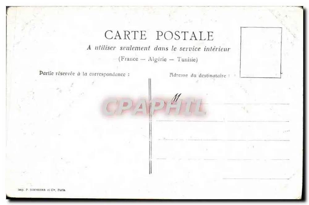 Versailles — Cour de Marbre do Palácio — Imp. P. Schvenner e Cie, Paris - Verso