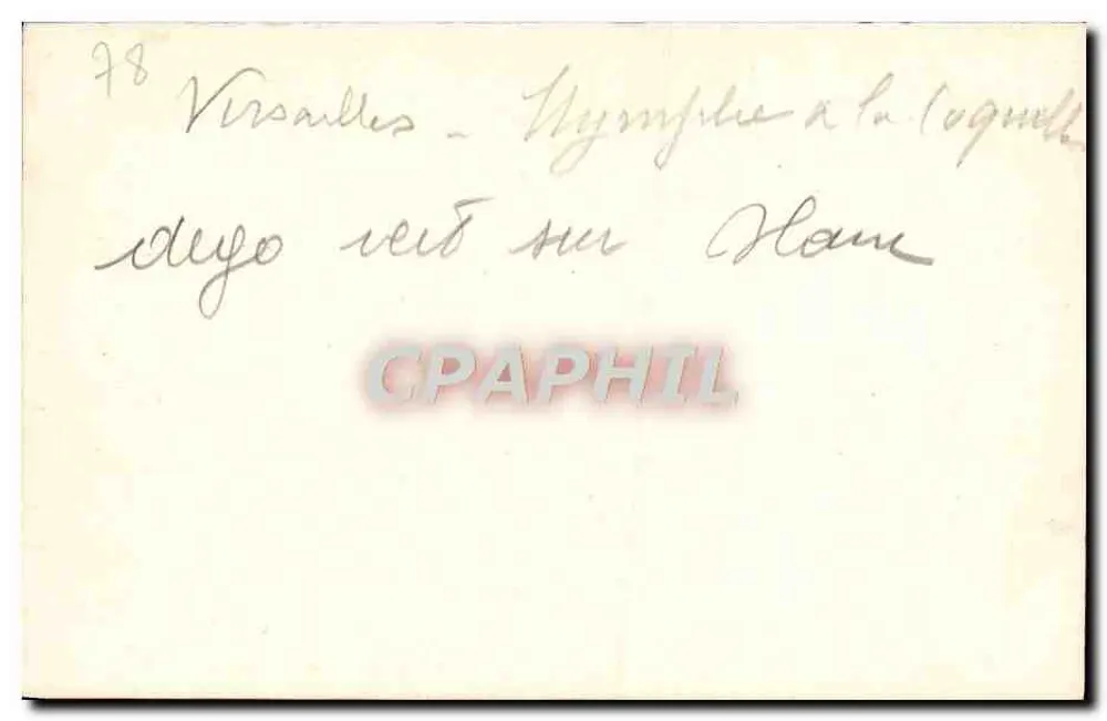 Versailles — Nymphe à la Logeille — editor desconhecido, n° de série 78 - Verso