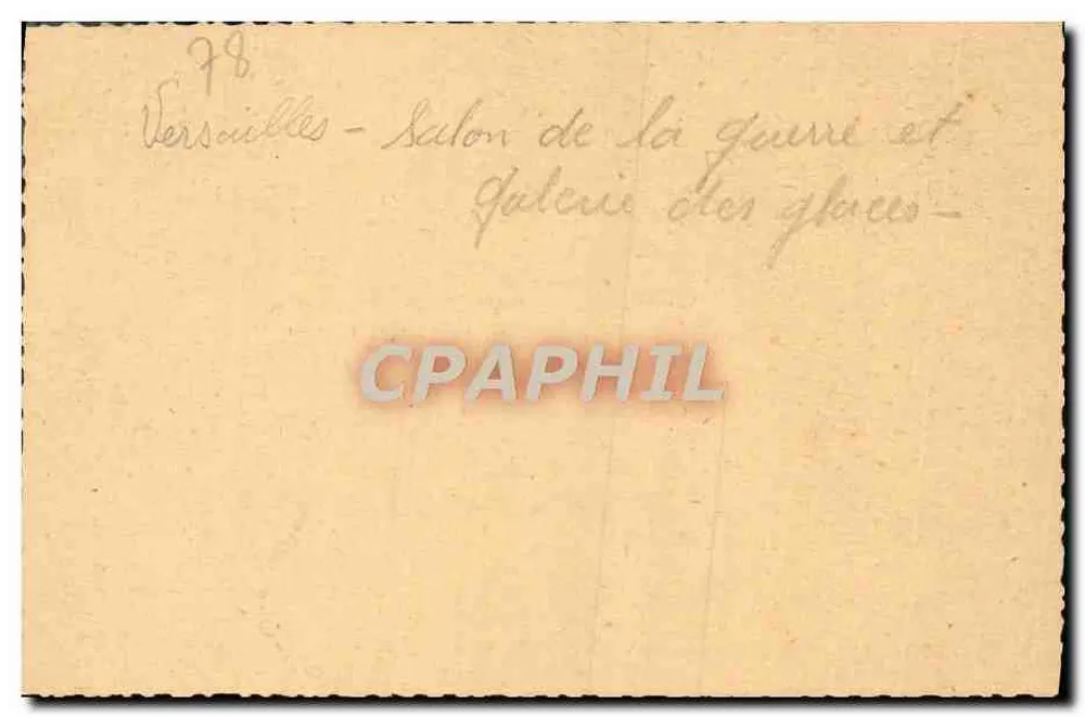 Versailles — Kriegszimmer und Galerie der Spiegel — Verleger AP - Rückseite