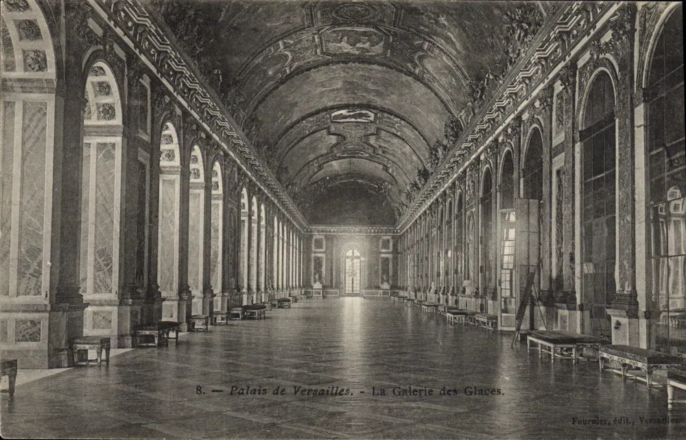Schloss Versailles — Die Galerie der Spiegel — Fournier, Verlag Versailles, Nr. 8 - Vorderseite