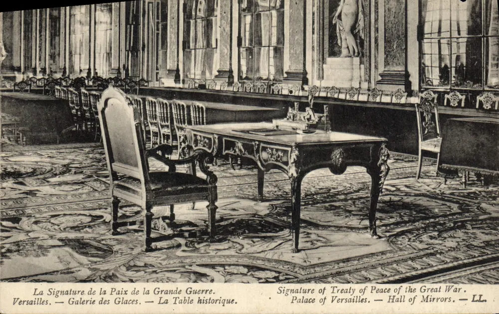 Versailles — Unterzeichnung des Friedens der Großen Krieg — Galerie der Spiegel - Vorderseite
