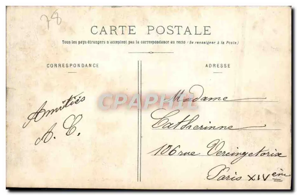 Versailles — Schlafzimmer von Ludwig XIV — 1. Stock — anonymer Verlag, Nr. 40 - Rückseite