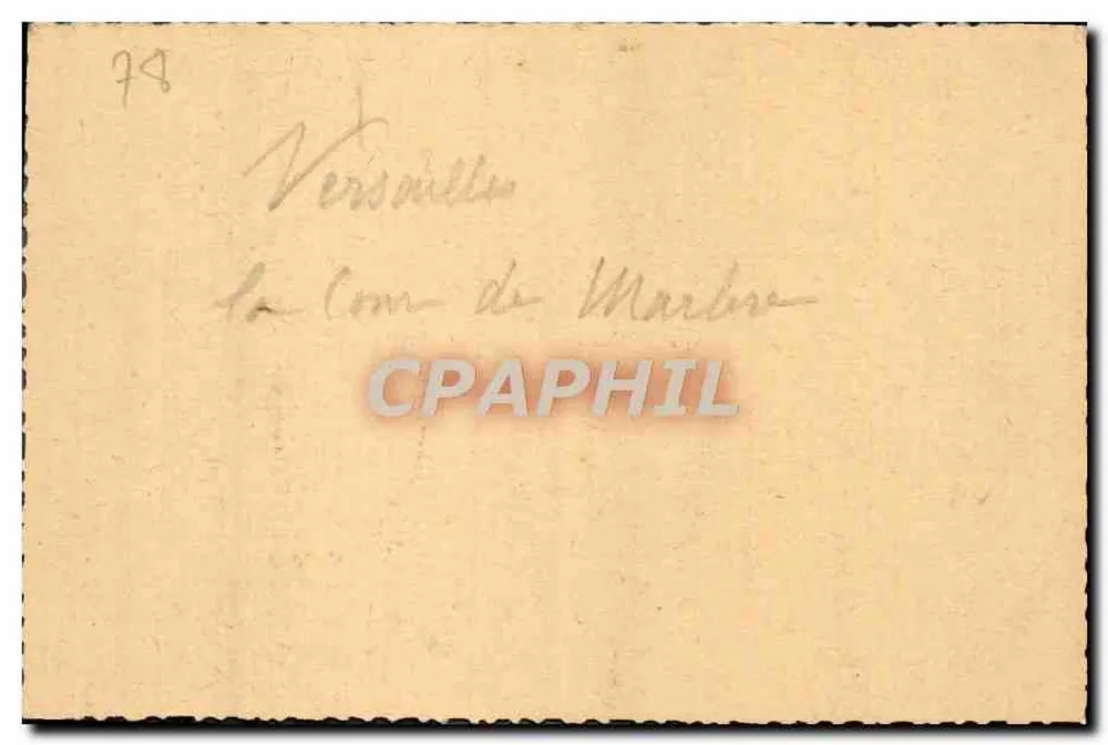 O Castelo de Versalhes — Cour d'honneur — Editor A. P. (Marbais) - Verso