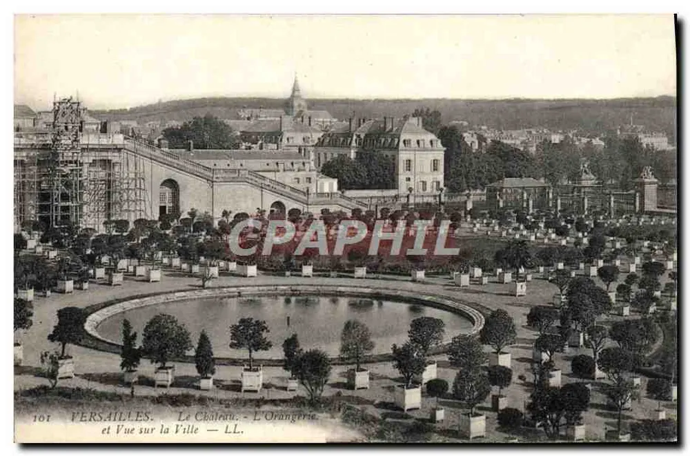 Versailles - Das Schloss - Die Orangerie und Blick auf die Stadt — LL. — Nr. 101 - Vorderseite