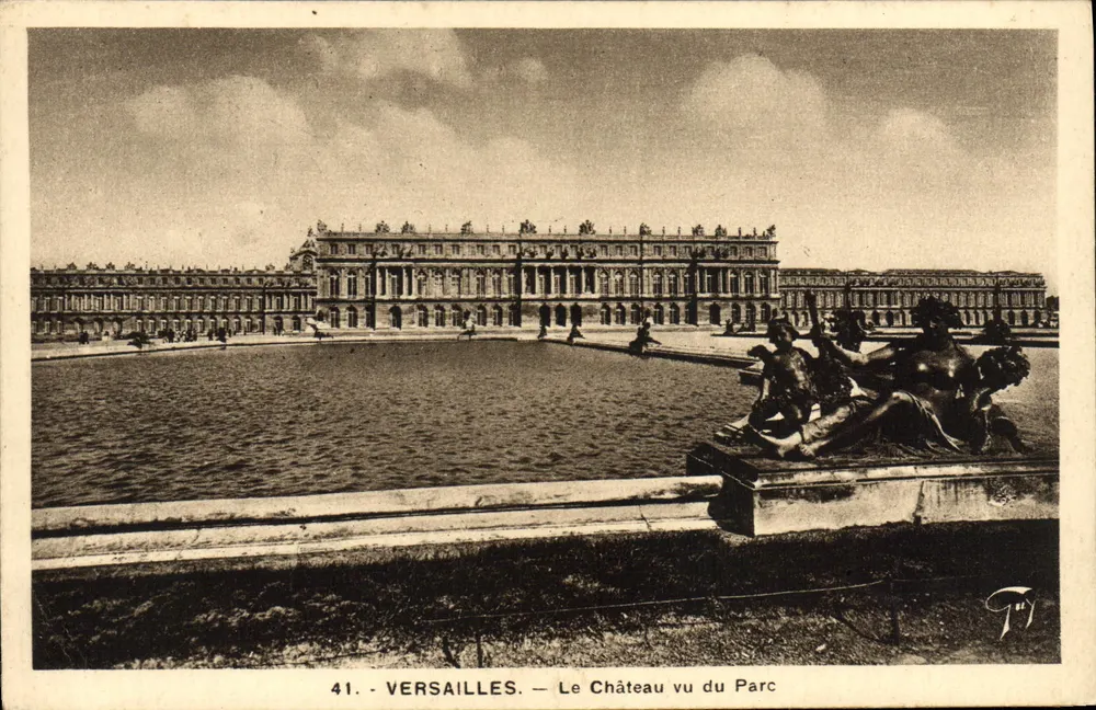 Versailles — O Castelo visto do Parque — editor A. Leconie, n°41 - Frente