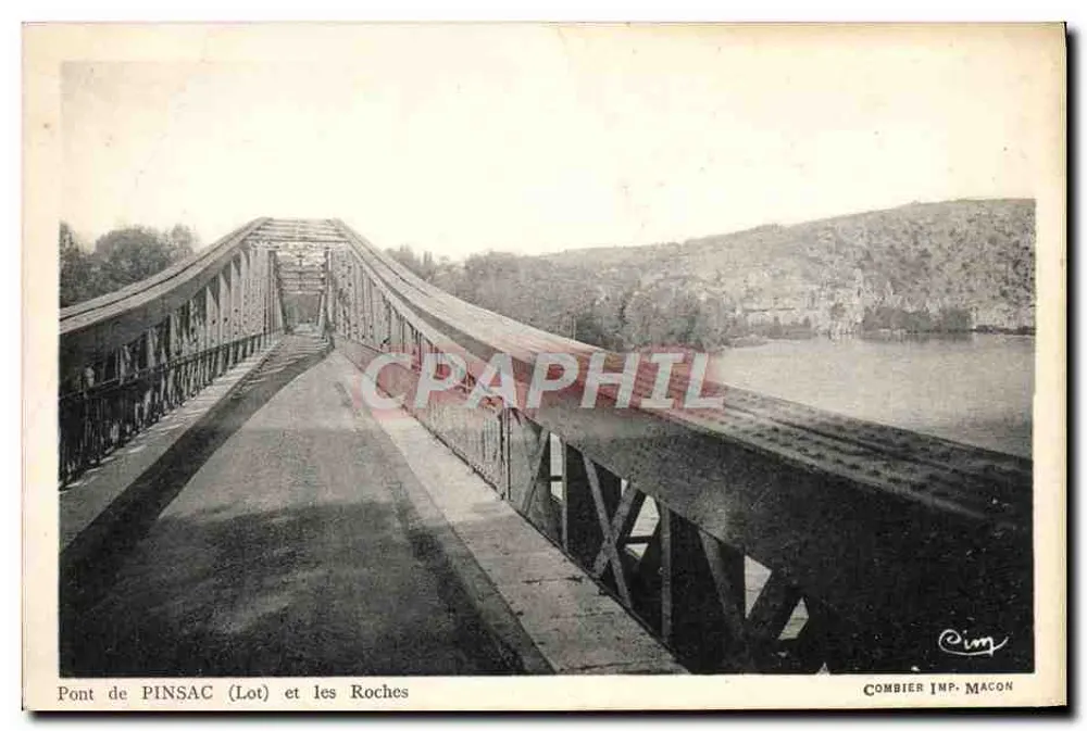 Ponte de PINSAC (Lot) e as Rochas — Combier Imp. Macon - Frente