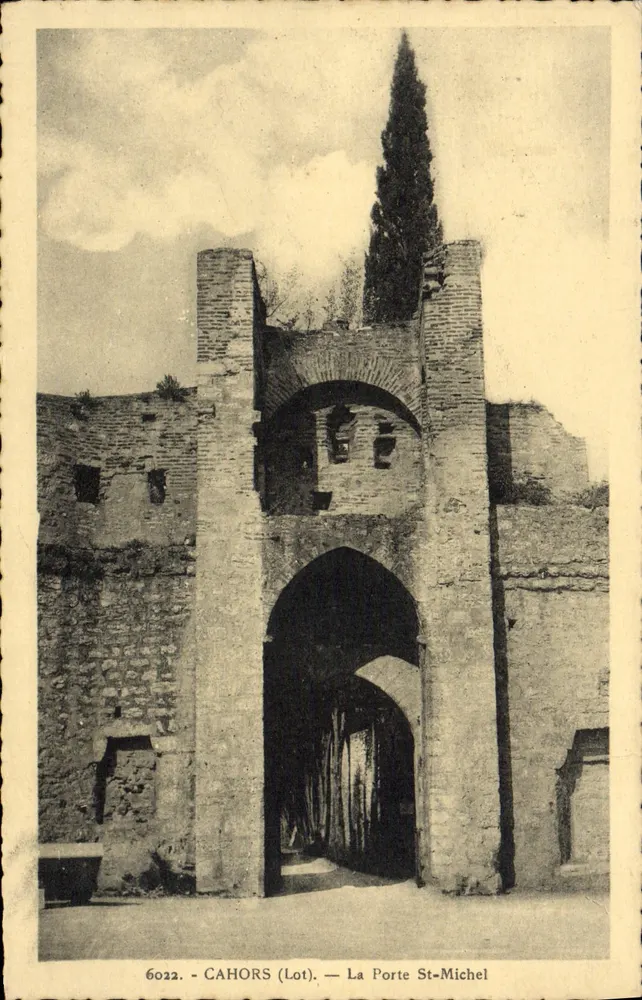 Cahors (Lot) — A Porta St-Michel — Edição La Cigogne, Limoges, n°6022 - Frente