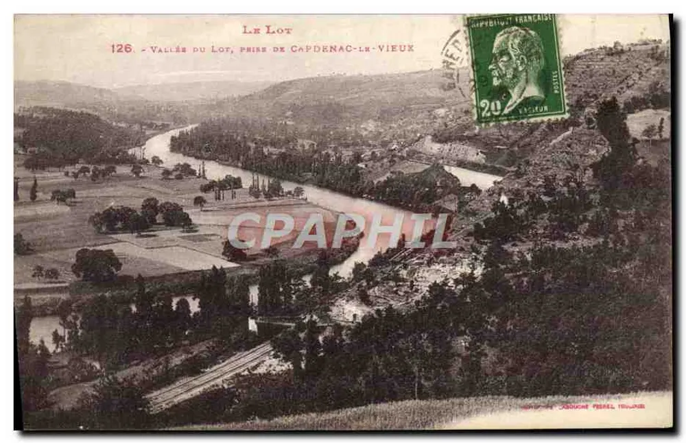 Tal des Lot, in der Nähe von Capdenac-le-Vieux — Verlag: J. P. Toulon, Nr. 126 - Vorderseite
