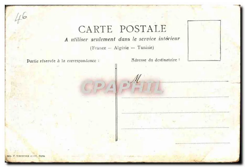 Cahors — Die Barbacane und die Turm des Hängenden — Verlag P. Schseider & Cie, Paris - Rückseite