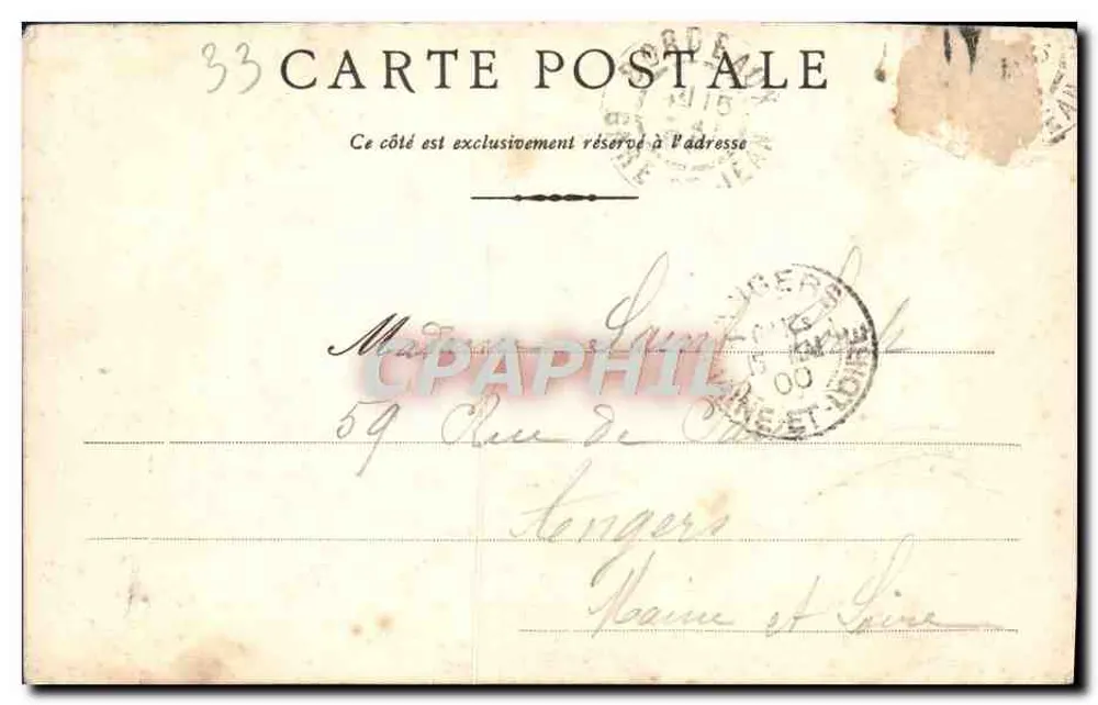 Vista Geral — Bordeaux, le — Editor não identificado, número de série não visível - Verso