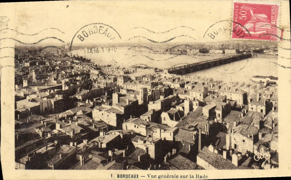 Bordeaux — Vista geral sobre a Baía — Cartas postais C. V. Hugo - Frente