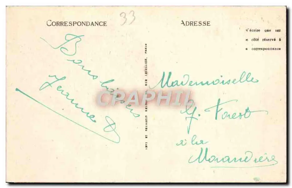 Arcachon - A Costa de Moulleau — LL, n° 161 - Verso