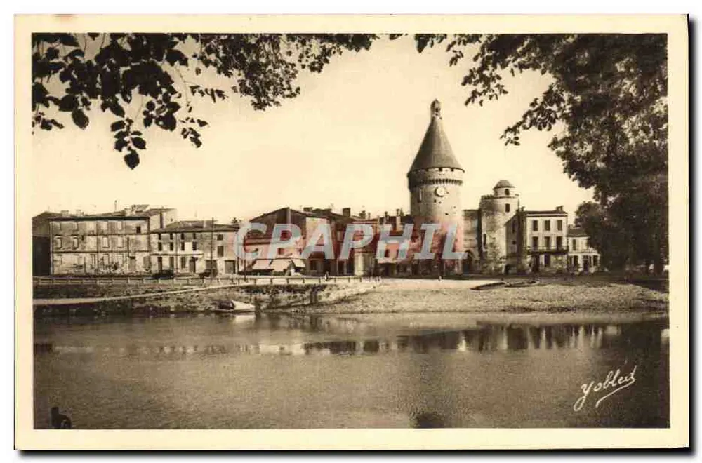 Libourne — Część miasta Tour du Port — Heliografię Marcel Delboy, 39, rue de la Rousselette, Bordeaux - Awers