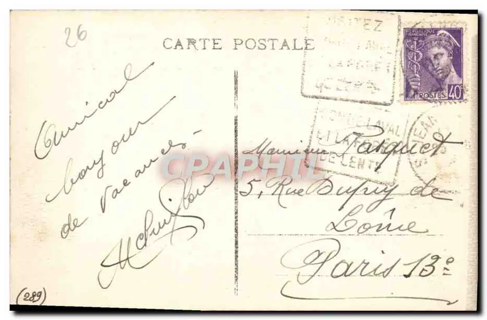 Ruinen des feudalen Schlosses Rochechinard — St-Jean-en-Royans (Drôme) — P. L. n° 48 bis - Rückseite