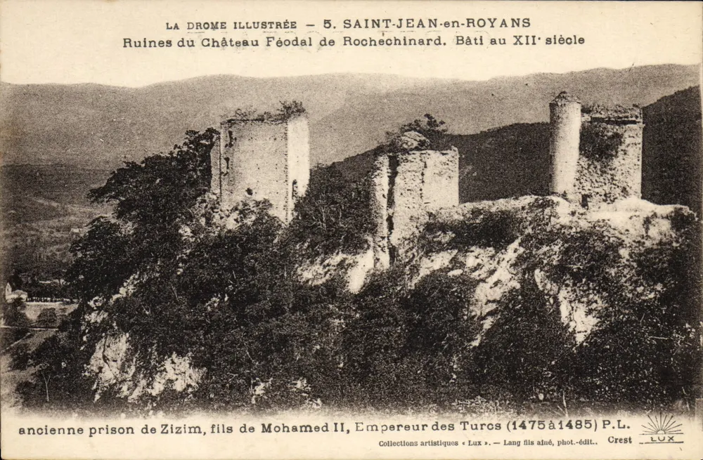 Ruinen des feudalen Schlosses Rochechinard — Saint-Jean-en-Royans — Lang fils ainé, phot.-edit. Crest - Vorderseite
