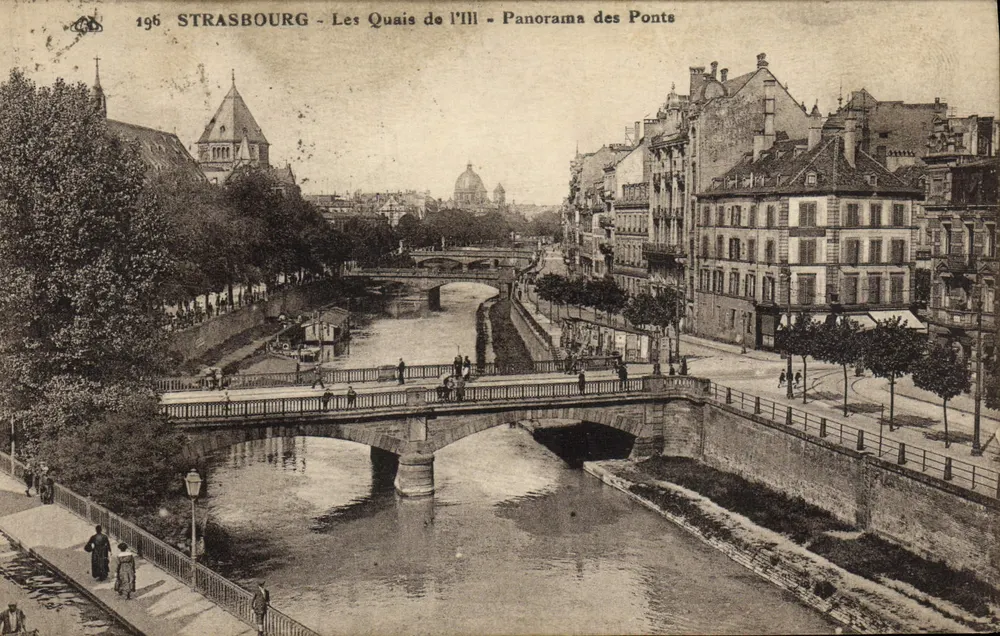 Straßburg — Die Quais de l'Ill — Panorama der Brücken — Verlag: Nr. 196 - Vorderseite