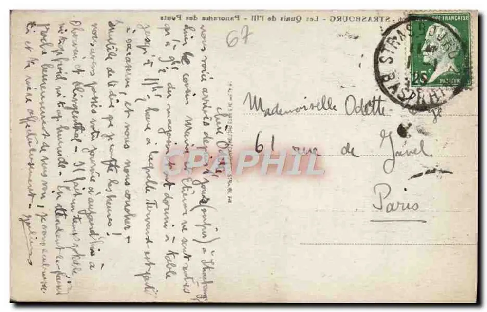 Straßburg — Die Quais de l'Ill — Panorama der Brücken — Verlag: Nr. 196 - Rückseite