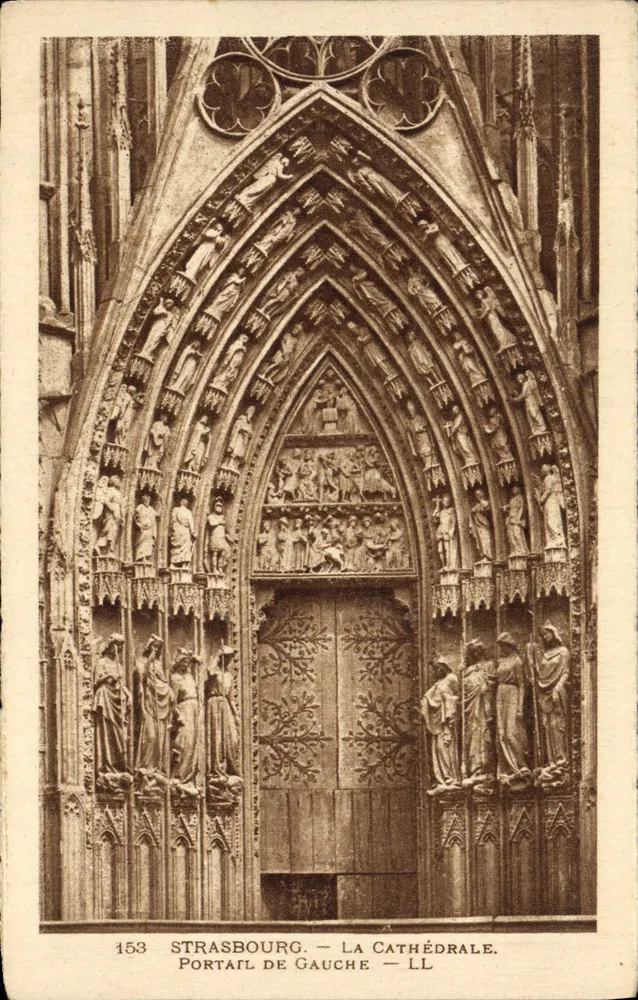 Strasbourg — Die Kathedrale. Linker Portal — LL - Vorderseite