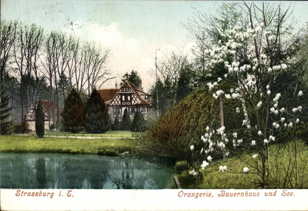 Straßburg i. E. — Orangerie, Bauernhaus und See — Felix Luid, Kunstverlags-Anstalt - Vorderseite