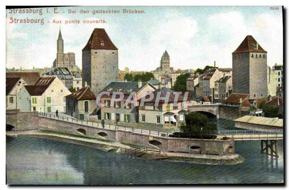 Estrasburgo - Nos Pontes Cobertas — Felix Lübb, Estrasburgo, n° 2680 - Frente
